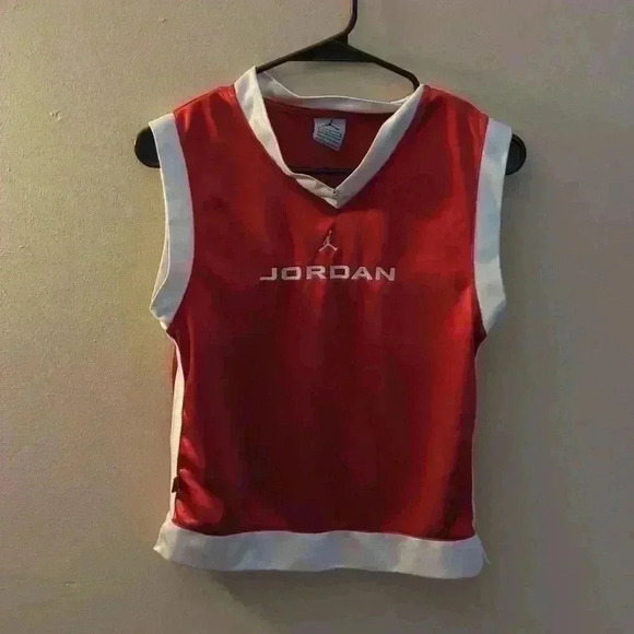 Jordan brand kids jersey, size 7, red and white - Picture 2 of 5